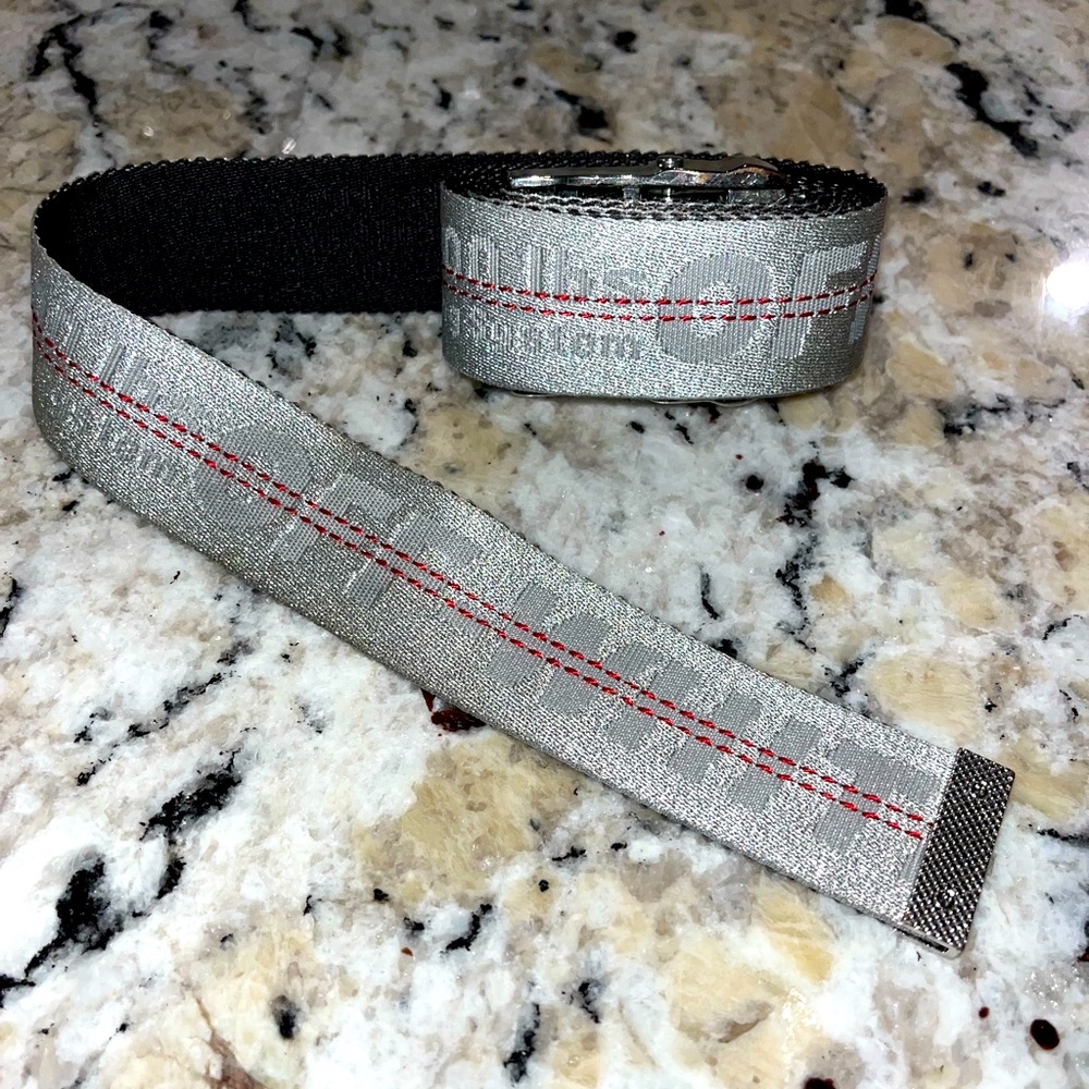 Off-White Silver and Black Utility Belt with Red Detail